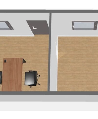 Contenitore sociale di 21 m² –, WC e spogliatoio