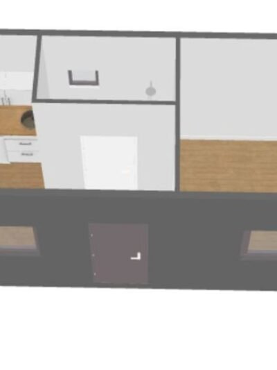 Contenitore sociale attrezzato di 21 m² – WC, cucina e spogliatoio