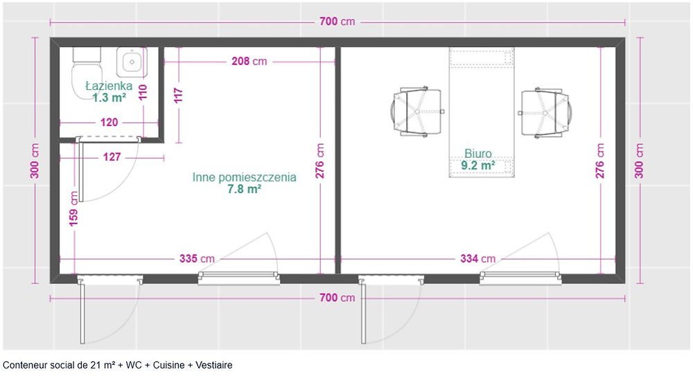 Contenitore sociale di 21 m² –, WC e spogliatoio - Image 5
