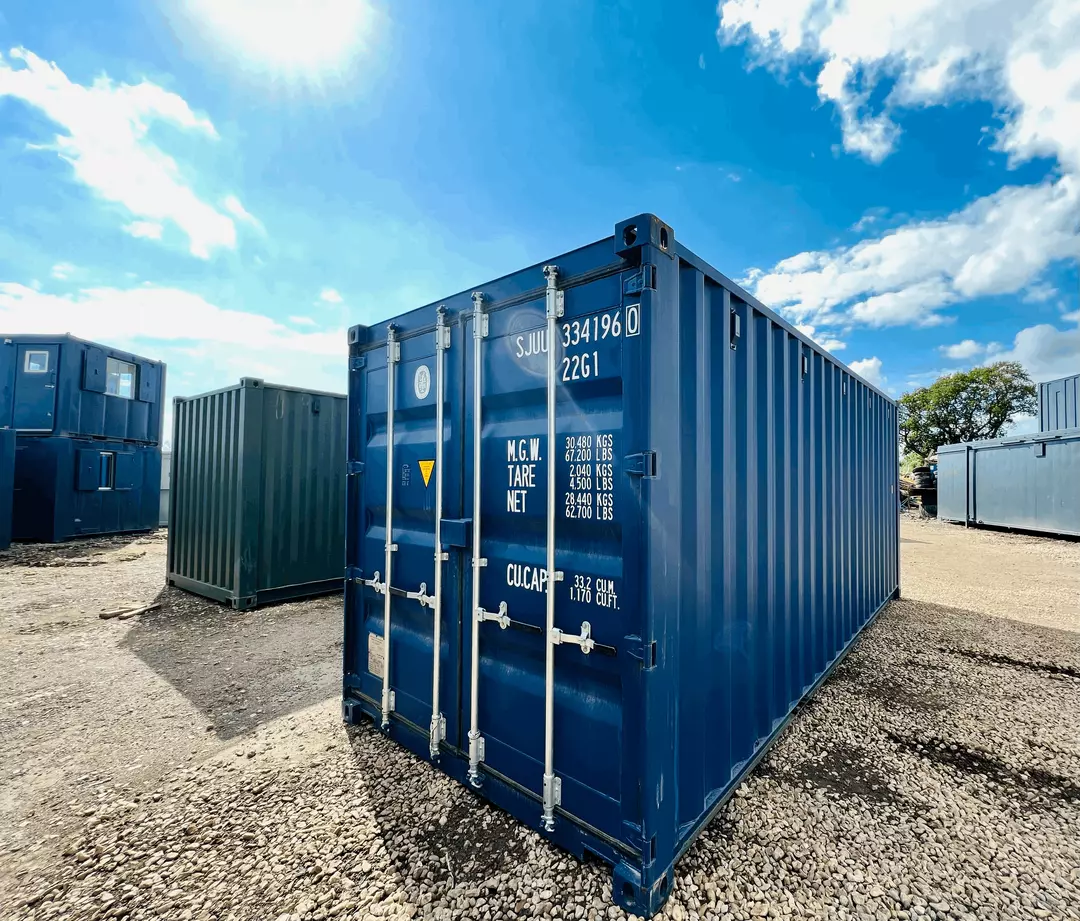 Container marittimo usato da 20 piedi blu